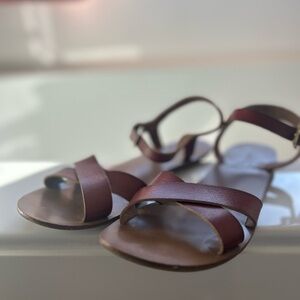 EUC JCrew Brown Leather Sandals
